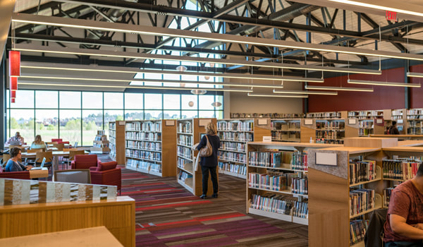 A photograph of the inside of the Sequoya Library in Madison, WI Picture