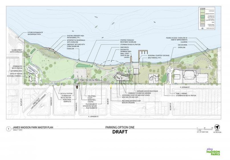 A diagram used in a report for the James Madison Park Master Plan